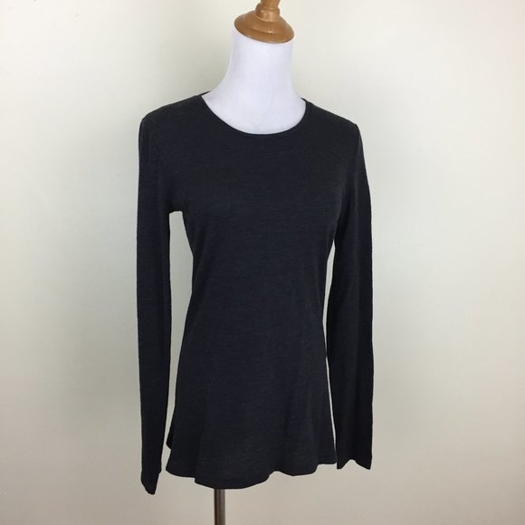 EI8HT DREAMS Charcoal Gray Slit Hem Long Sleeve Shirt - Picture 1 of 6